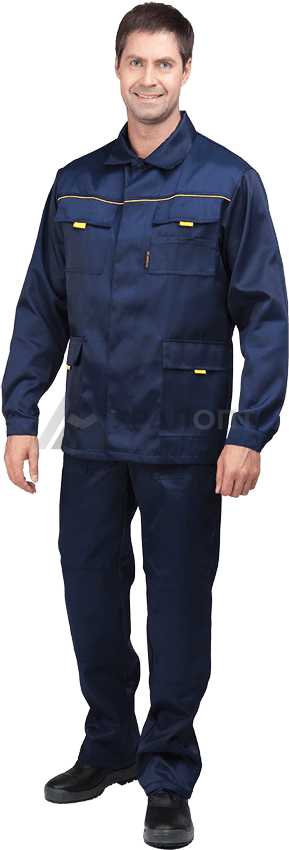 Костюм мужской ВЫМПЕЛ-2 от механических воздействий и ОПЗ (куртка, полукомбинезон),темно-синий (96-100, 170-176)